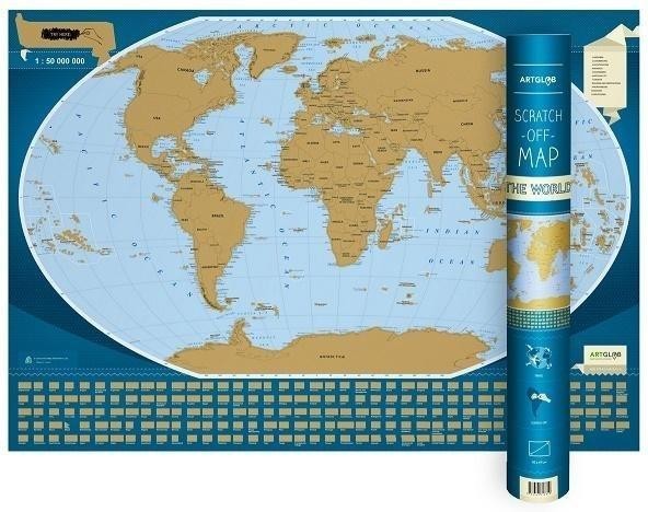 Mapa zdrapka Scratch off  The World 1:50 000 000