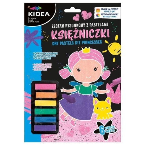 Zestaw rysunkowy z pastelami Księżniczki Kidea...