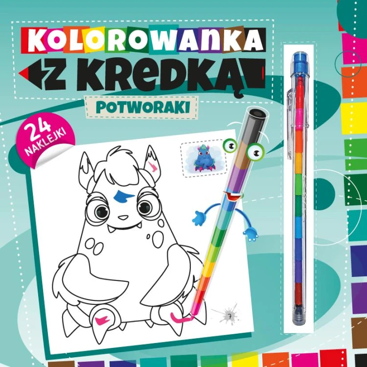 Kolorowanka z kredką. Potworki, Marcin Południak