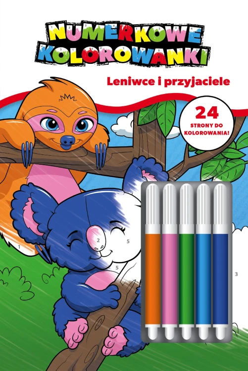 Leniwce i przyjaciele. Numerkowe kolorowanki....
