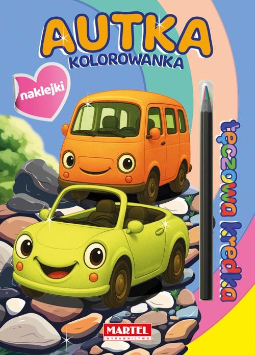 Autka z naklejkami. Kolorowanka z naklejkami....