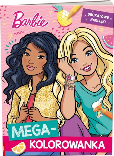 Barbie Mega kolorowanka brokatowe naklejki...