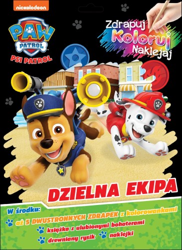 Dzielna ekipa. Psi Patrol. Zdrapuj, koloruj,...