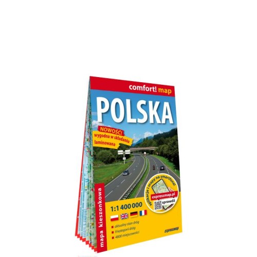Polska mapa samochodowa kieszonkowa laminowana...