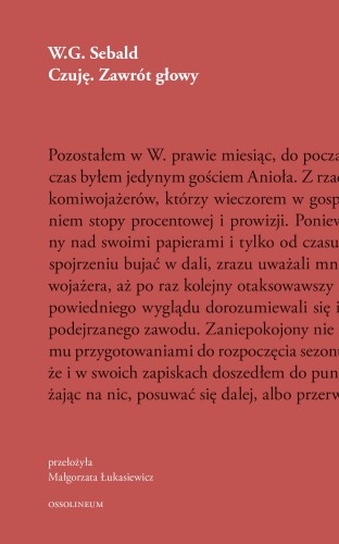 Czuję. Zawrót głowy Sebald, W.G. Sebald