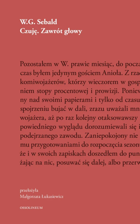 Czuję. Zawrót głowy Sebald, W.G. Sebald
