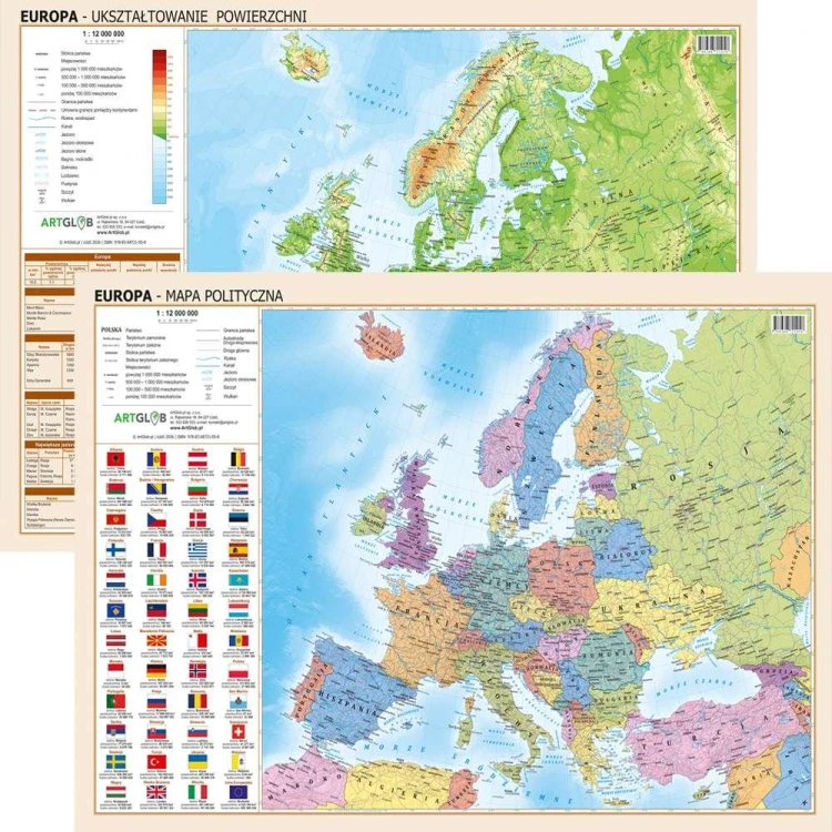 Podkładka na biurko Europa polityczno-fizyczna...