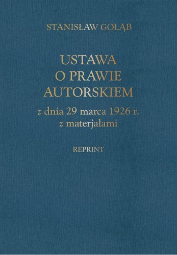 Ustawa o prawie autorskim z dnia 29 marca 1926...