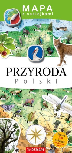 Mapa z naklejkami. Przyroda Polski