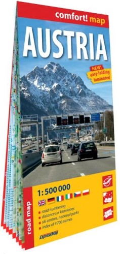 Austria mapa samochodowa 1:500 000 laminat 2025
