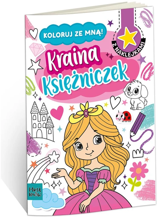 Kolorowanka A4 koloruj ze mną Kraina Księżniczek