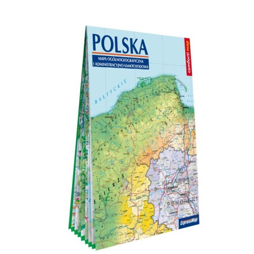 Polska laminowana mapa XXL ogólnogeograficzna...