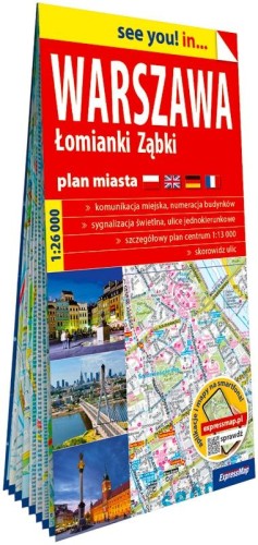 Warszawa Łomianki Ząbki papierowy plan miasta...