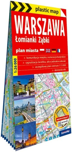 Warszawa Łomianki Ząbki foliowany plan miasta...