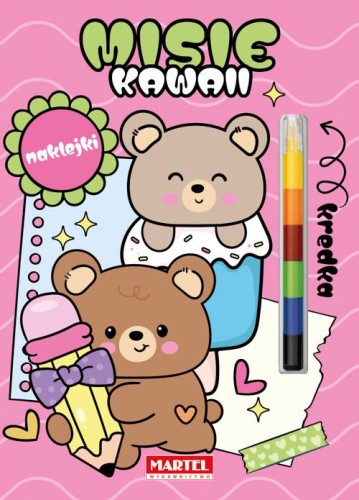 Kawaii misie z naklejkami. Modułowa kredka