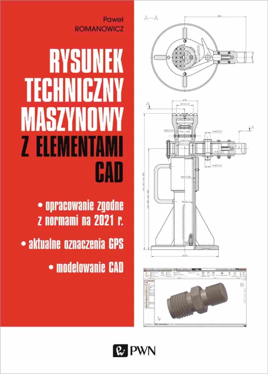 Rysunek techniczny maszynowy z elementami CAD....